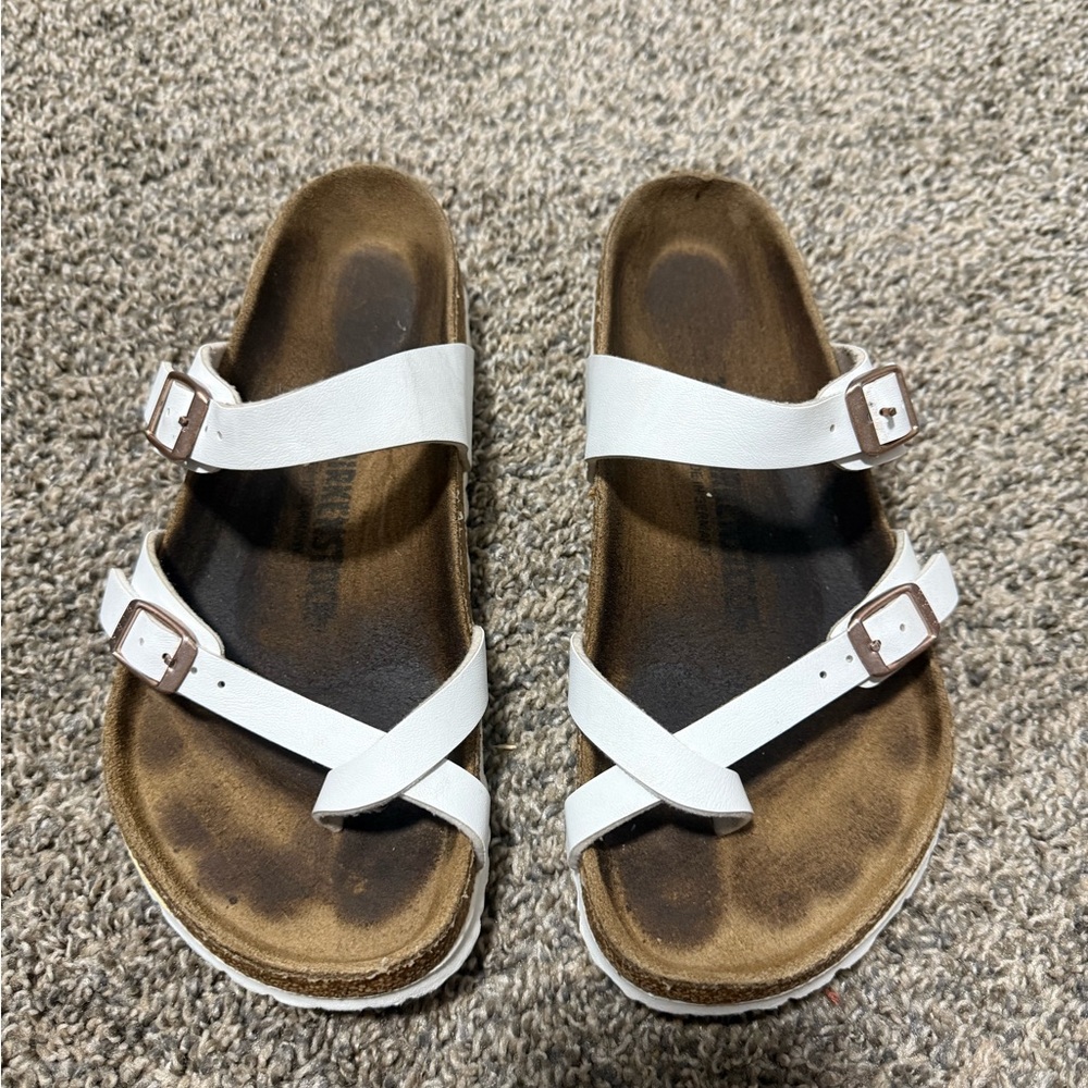 Birkenstock White Double Strap Sandals - Picture 2 of 6